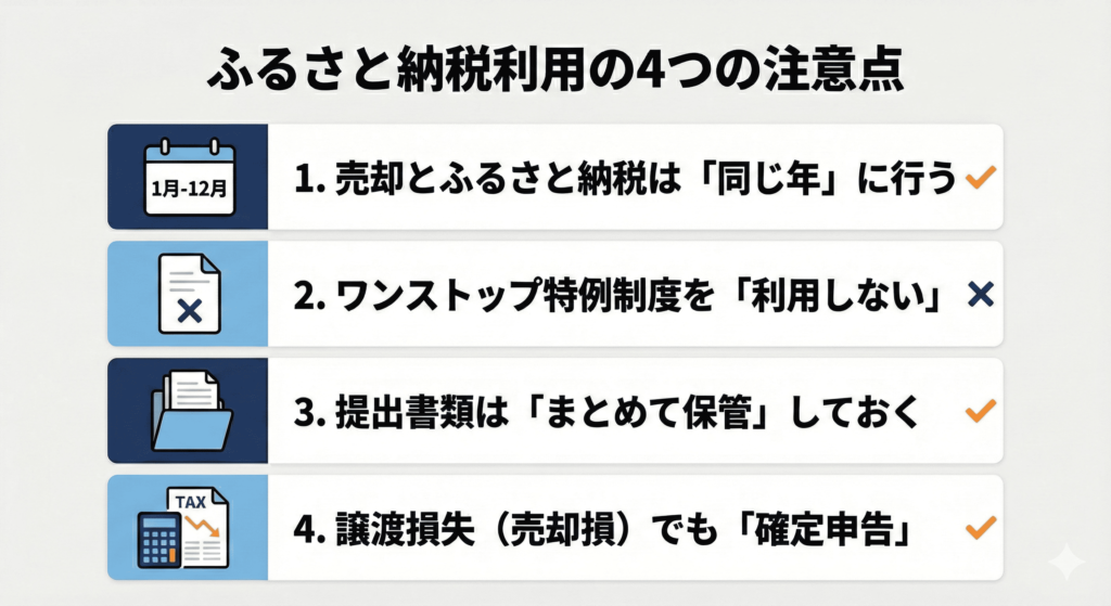ふるさと納税を利用した節税の注意点は4つ