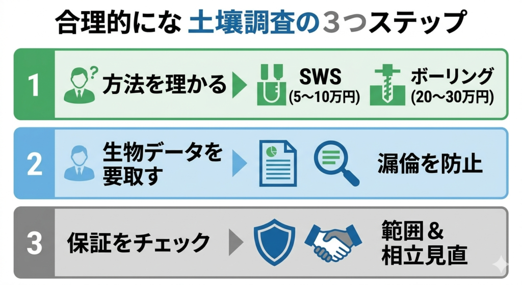 納得のいく家づくりのための地盤調査3つのステップ