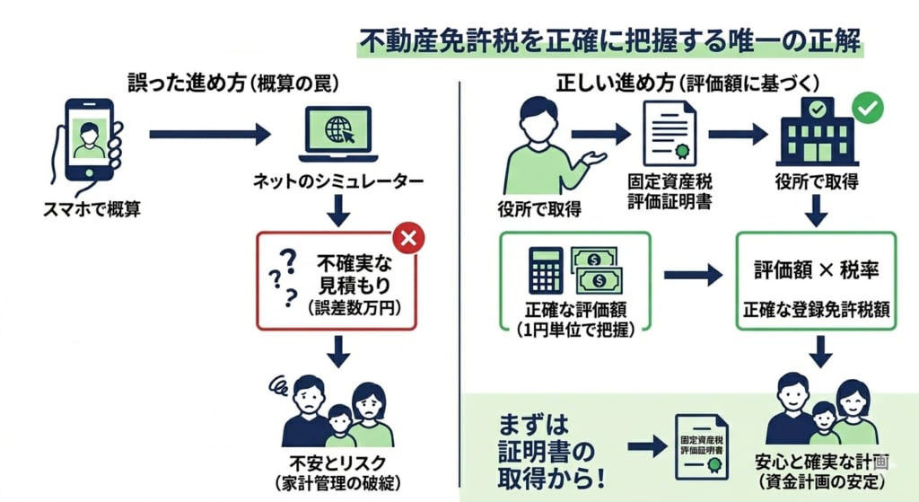 評価証明書で不動産免許税の正確な税額を把握する