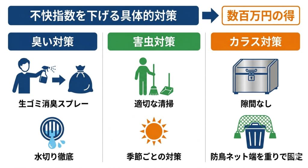 分譲地ゴミ置き場が敷地内にある際の臭いや害虫への対策
