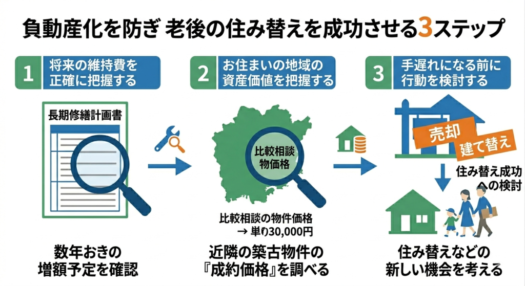 負動産化を防ぎ老後の住み替えを成功させる3つのステップ