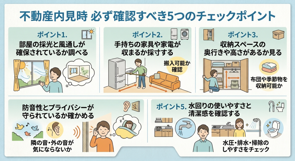 不動産の内見時に必ず確認すべき5つのチェックポイント