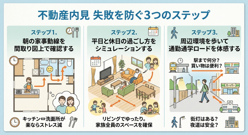 不動産の内見から理想の暮らしを具体化する3つのステップ