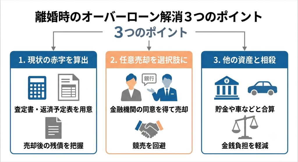 離婚時のオーバーローンを解消する3つのポイント