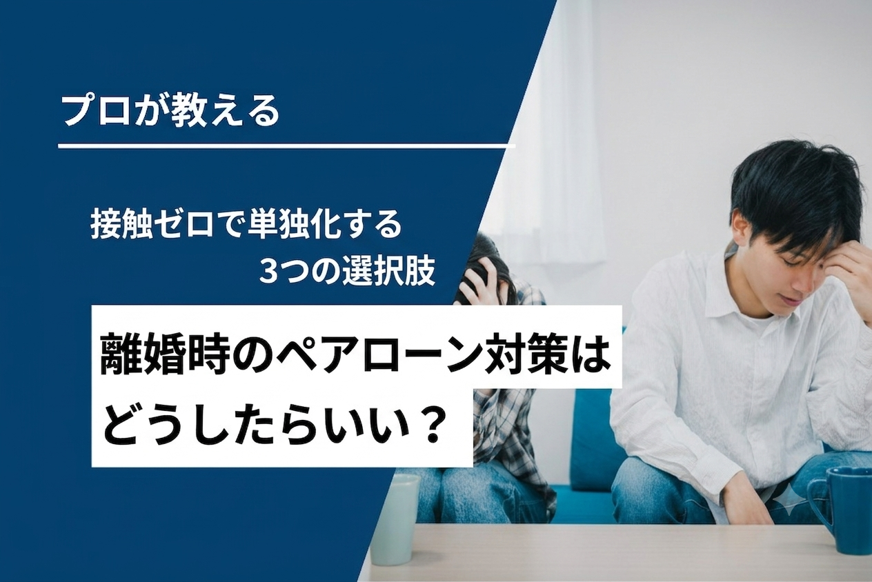 離婚時のペアローン対策！接触ゼロで単独化する3つの選択肢