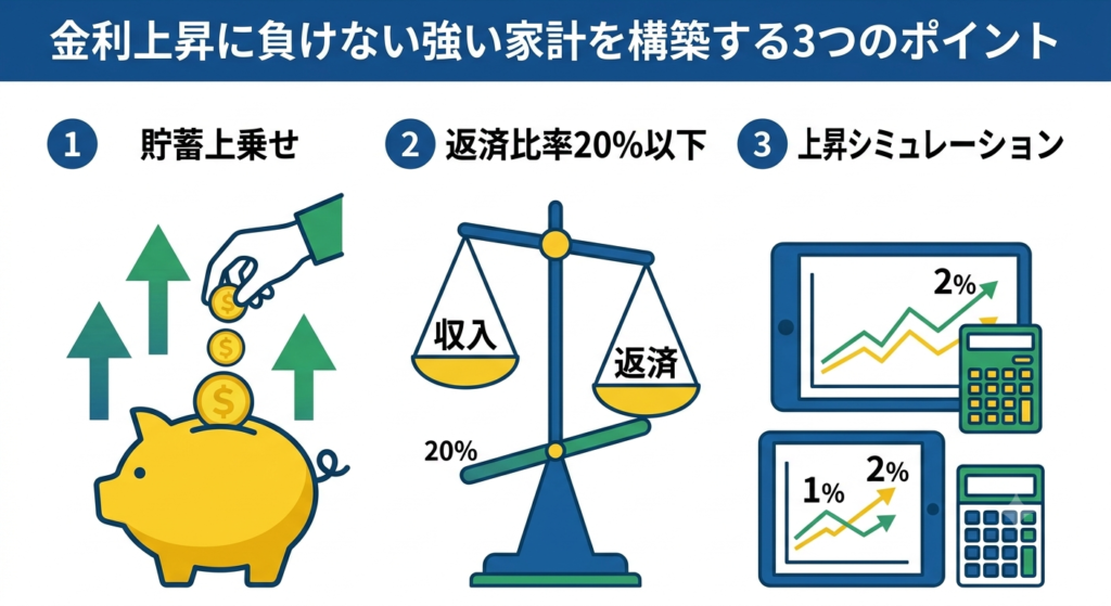 家計の耐性を高めておすすめの住宅ローン金利を乗りこなす3つのポイント