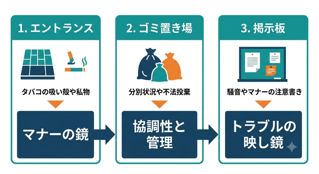 マンションの内見時に共有スペースでトラブルの兆候を見抜く3つのポイント
