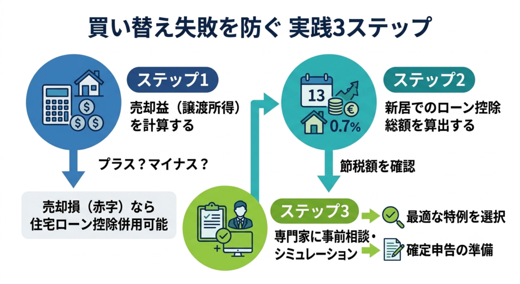 買い替え特例の利用で失敗しないための3つの実践ステップ