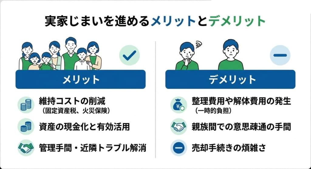 実家じまいを進めるメリットとデメリット