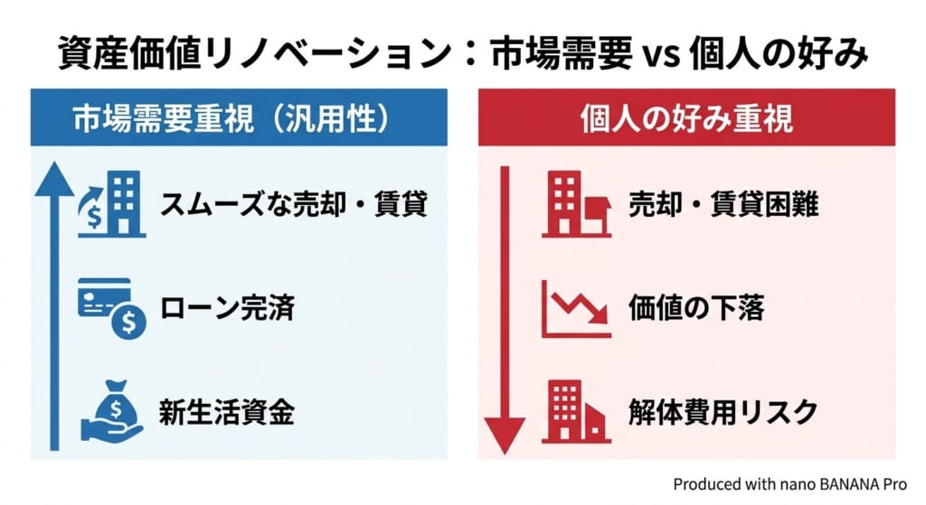 万が一の売却や賃貸に備えて資産価値を守るリノベーションの結論