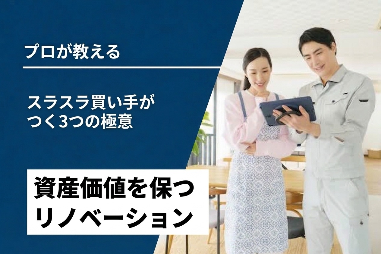 スラスラ買手つく！資産価値を保つリノベーション3つの極意