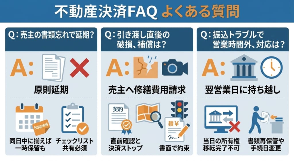 不動産決済 トラブルでよくある3つの質問